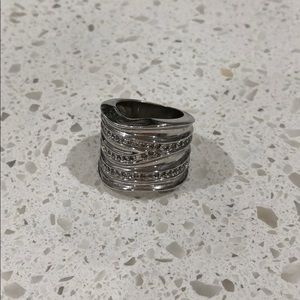 Lia Sophia silver ring with inlaid stones